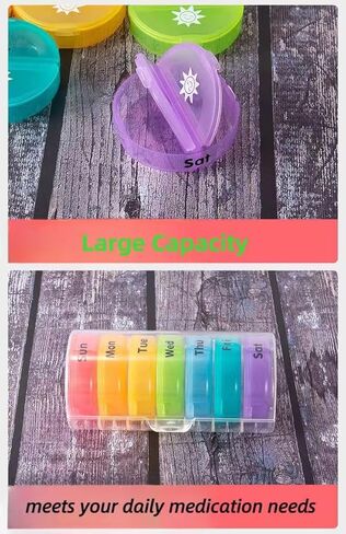 Weekly Pill Organizer 7 Day AM PM, Large 2 Times a Day Vitamin Box with Extra Large Compartments, Leak Proof Portable Travel Pill Case for Pills & Supplements in Saudi Arabia