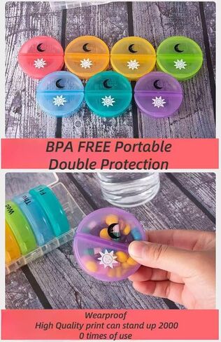 Weekly Pill Organizer 7 Day AM PM, Large 2 Times a Day Vitamin Box with Extra Large Compartments, Leak Proof Portable Travel Pill Case for Pills & Supplements in Saudi Arabia