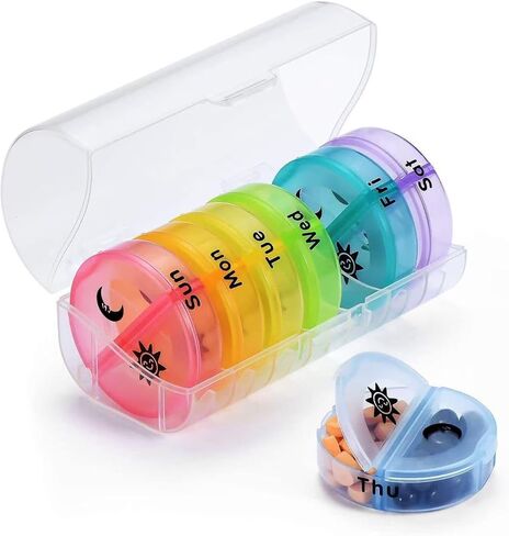 Weekly Pill Organizer 7 Day AM PM, Large 2 Times a Day Vitamin Box with Extra Large Compartments, Leak Proof Portable Travel Pill Case for Pills & Supplements in Saudi Arabia
