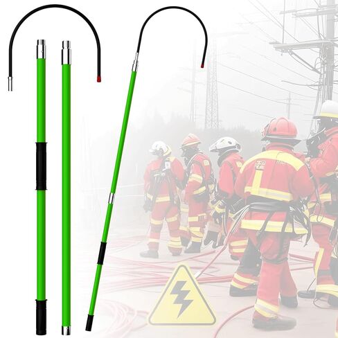 10.8 Feet Rescue Hook, Electrician Tools Firefighting Insulated 380V, High Voltage Insulated Retractable 35kv, 10.8 Feet, 18 Inch Openings for Electricians, Linemen, Automotive Repairers (Green) in Saudi Arabia