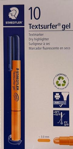 STAEDTLER 264-1 هايلايتر جل Textsurfer فائق النعومة، عرض خط 3 مم - أصفر (عبوة من 10 قطع) in Saudi Arabia