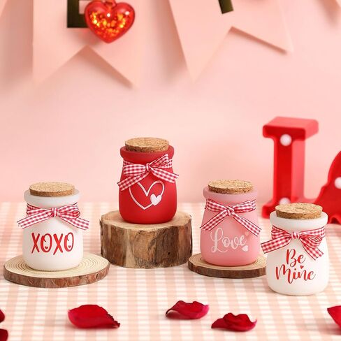 4 PCS Fall Tiered Tray Decor, Mini Color Small Jars as Fall Decorations, Decorative Containers for Autumn Home, Mini Mason Jars for Thanksgiving Table Centerpieces, Harvest Season & Holiday Display in Kuwait