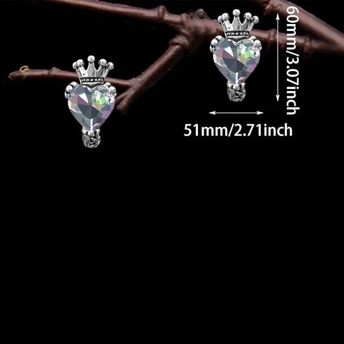 JNONL Vintage Silver Colorful Sparkly Crystal Heart Hoop Earrings for Women Cubic Zirconia Small Love Heart Huggie Hoop Earrings in Saudi Arabia