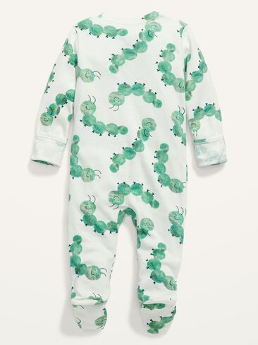 Old Navy Unisex Caterpillar Print Sleep & Play 2-Way Zip Footed One-Piece for Baby - Caterpillar in Saudi Arabia