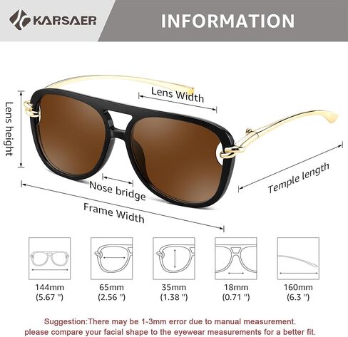 KARSAER 2 قطعة نظارات شمسية عصرية كبيرة الحجم للنساء والرجال ريترو 70 ثانية مربعة مزدوجة الجسر in Saudi Arabia
