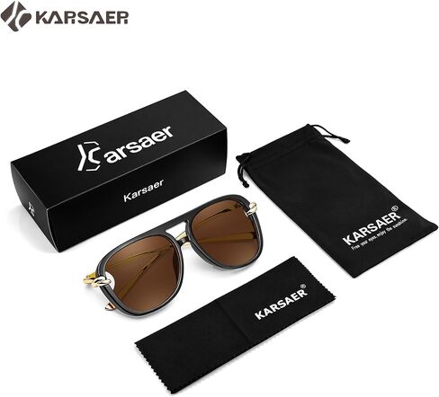 KARSAER 2 قطعة نظارات شمسية عصرية كبيرة الحجم للنساء والرجال ريترو 70 ثانية مربعة مزدوجة الجسر in Saudi Arabia
