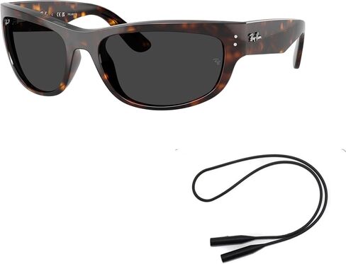 Ray-Ban RB2289 Sunglasses Bundle: RB 2289 MEGA BALORAMA 902/48 Havana/Polar Black Crystal Polarized and Universal Anti-slip Silicone Leash in Saudi Arabia