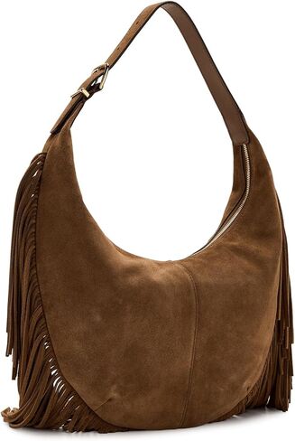 Madewell Suede Essentials Med Curve Shoulder-Fringe, Dried Acorn in Saudi Arabia