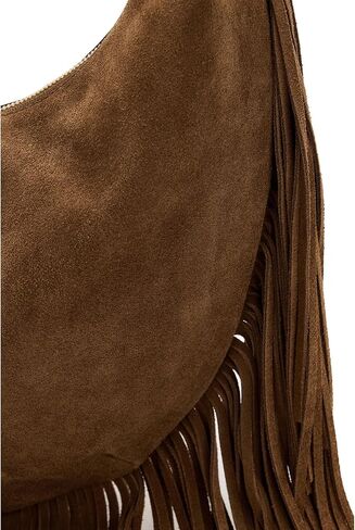 Madewell Suede Essentials Med Curve Shoulder-Fringe, Dried Acorn in Saudi Arabia