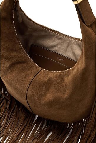 Madewell Suede Essentials Med Curve Shoulder-Fringe, Dried Acorn in Saudi Arabia
