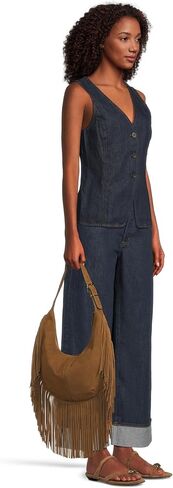 Madewell Suede Essentials Med Curve Shoulder-Fringe, Dried Acorn in Saudi Arabia