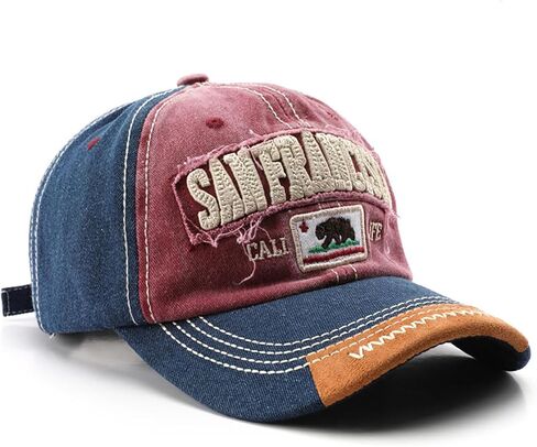 elwow Men's Outdoor Sports Retro Distressed Baseball Cap Embroidery Trucker Hat Sun Cap in Saudi Arabia