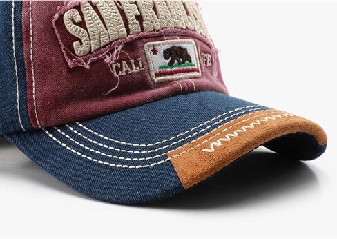 elwow Men's Outdoor Sports Retro Distressed Baseball Cap Embroidery Trucker Hat Sun Cap in Saudi Arabia