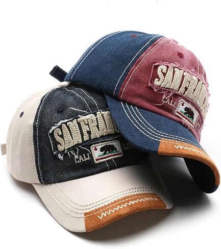 elwow Men's Outdoor Sports Retro Distressed Baseball Cap Embroidery Trucker Hat Sun Cap in Saudi Arabia