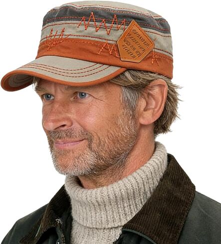 قبعات LXOrdora Cadet Army Caps Flat Top Hat قبعة بيسبول عسكرية للجنسين in Kuwait
