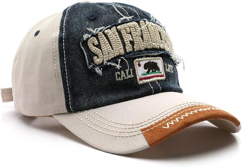 elwow Men's Outdoor Sports Retro Distressed Baseball Cap Embroidery Trucker Hat Sun Cap in Saudi Arabia