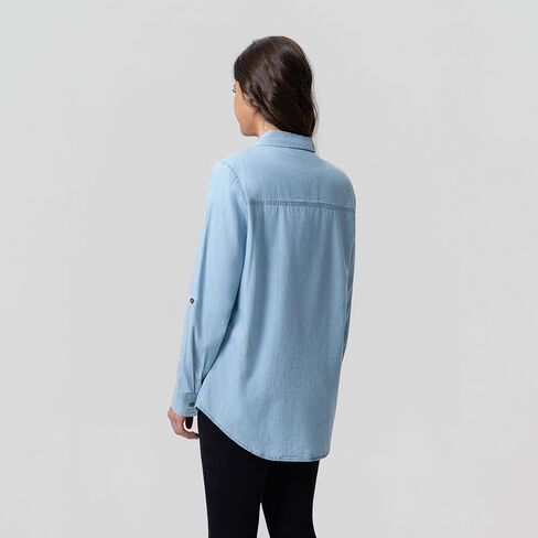 FASHIONSPARK Women’s Denim Shirt Long Sleeve Embroidered Western Button Down Jean Blouse Casual Lightweight Tops in Saudi Arabia