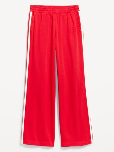 Old Navy High-Waisted SoComfy Wide-Leg Sweatpants - Red/White Stripe in Saudi Arabia