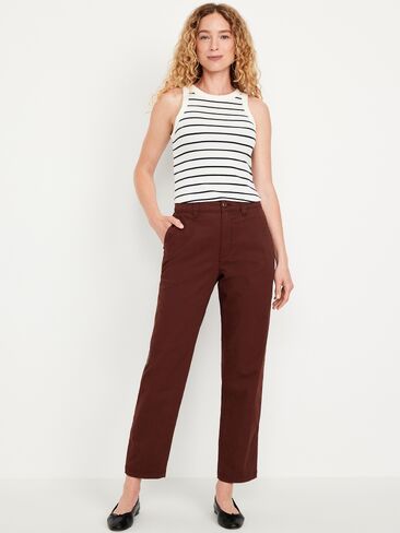 Old Navy High-Waisted OGC Chino Tapered Straight Pants - Mountain Wood in Kuwait