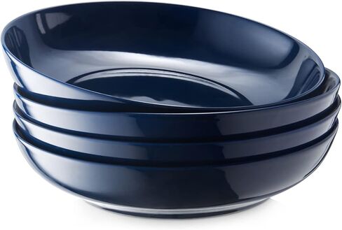Y YHY 9.75" Large Pasta Bowls, 50 Ounces Big Salad Bowls, Ceramic Serving Bowl Set of 4, Wide and Shallow Bowls Set, Microwave and Dishwasher Safe, White in Kuwait