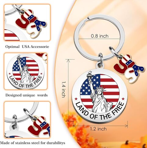 WEHBVF American Flag Keychain Souvenirs From Usa American Gifts for Foreigners New York Keychain Nyc New York Souvenirs Usa Keychains Patriotic Valentines Gift Basket for Families Patriotic Veteran in Kuwait