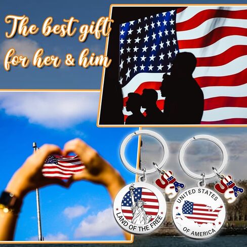 WEHBVF American Flag Keychain Souvenirs From Usa American Gifts for Foreigners New York Keychain Nyc New York Souvenirs Usa Keychains Patriotic Valentines Gift Basket for Families Patriotic Veteran in Kuwait