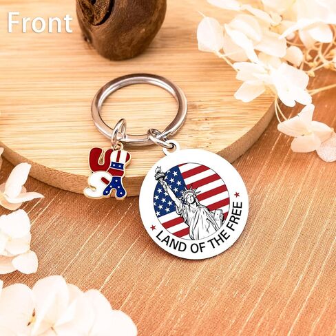 WEHBVF American Flag Keychain Souvenirs From Usa American Gifts for Foreigners New York Keychain Nyc New York Souvenirs Usa Keychains Patriotic Valentines Gift Basket for Families Patriotic Veteran in Kuwait
