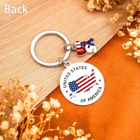 WEHBVF American Flag Keychain Souvenirs From Usa American Gifts for Foreigners New York Keychain Nyc New York Souvenirs Usa Keychains Patriotic Valentines Gift Basket for Families Patriotic Veteran in Kuwait