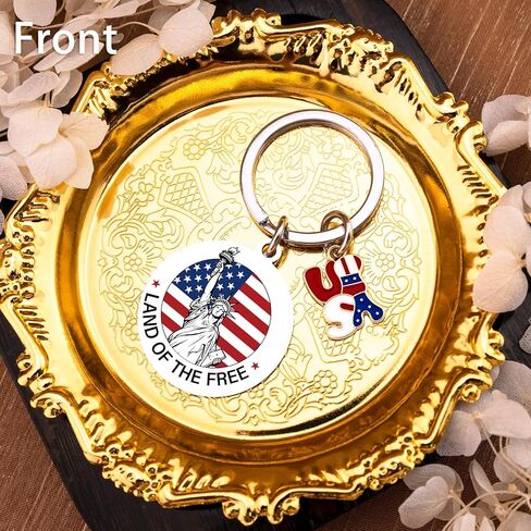 WEHBVF American Flag Keychain Souvenirs From Usa American Gifts for Foreigners New York Keychain Nyc New York Souvenirs Usa Keychains Patriotic Valentines Gift Basket for Families Patriotic Veteran in Kuwait