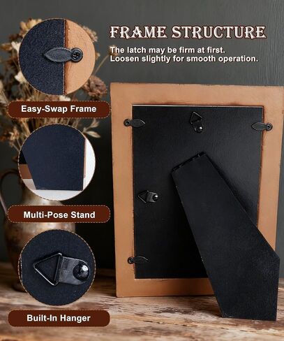 Moodisque 5x7 إطار الصورة الخشب مطرز إطار الصورة MDF البني Rusitc إطارات خمر فريدة من نوعها الجدار شنقا سطح المكتب الهدايا ديكور المنزل عيد ميلاد عمل فني الذكرى السنوية لأصدقاء الأسرة أمي in Saudi Arabia