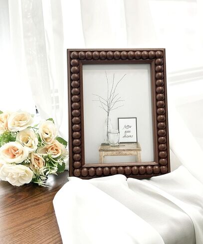 Moodisque 5x7 إطار الصورة الخشب مطرز إطار الصورة MDF البني Rusitc إطارات خمر فريدة من نوعها الجدار شنقا سطح المكتب الهدايا ديكور المنزل عيد ميلاد عمل فني الذكرى السنوية لأصدقاء الأسرة أمي in Saudi Arabia