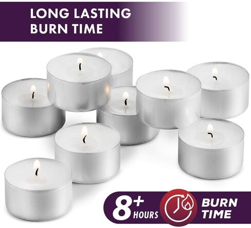 MontoPack Unscented White Tealight Candles Bulk [200] | 8 Hours of Smokeless, Dripless, Long Lasting Burning Paraffin Tea Lights | Small Votive Mini Candles for Home, Shabbat, Weddings & Emergencies in Saudi Arabia