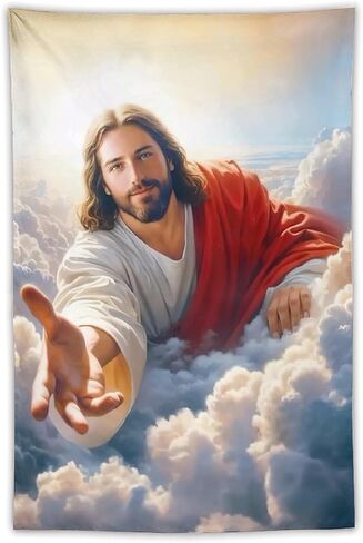 DEHYTO Jesus Christ Tapestry God of Jesucristo Wall Hanging Art Decoration for Church Bedroom Living Room Dorm Home Easter Decor 40"x60" in Saudi Arabia