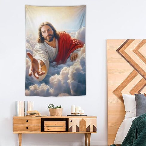DEHYTO Jesus Christ Tapestry God of Jesucristo Wall Hanging Art Decoration for Church Bedroom Living Room Dorm Home Easter Decor 40"x60" in Saudi Arabia