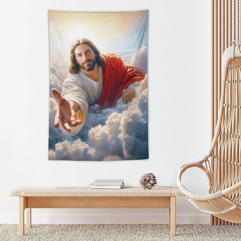 DEHYTO Jesus Christ Tapestry God of Jesucristo Wall Hanging Art Decoration for Church Bedroom Living Room Dorm Home Easter Decor 40"x60" in Saudi Arabia