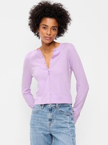 سترة من Old Navy SoSoft Lite ذات رقبة دائرية - أرجواني طازج in Kuwait