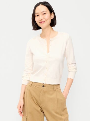 سترة من Old Navy SoSoft Lite ذات رقبة دائرية - هيذر الطباشير in Kuwait