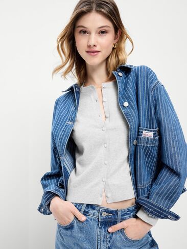 سترة Old Navy SoSoft Lite ذات رقبة دائرية - رمادي متوسط in Kuwait