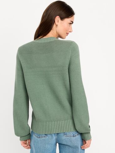Old Navy Seaside Cotton Garter-Knit Cardigan Sweater - Dried Herb in Kuwait