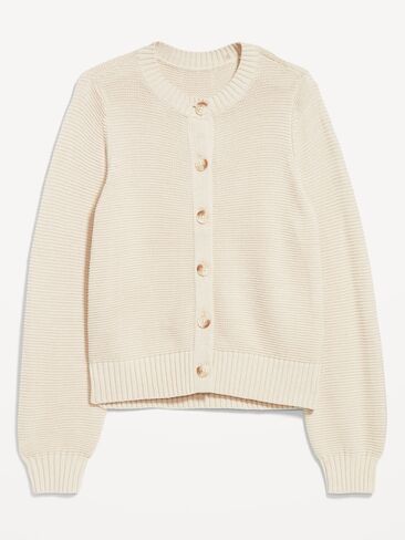 Old Navy Seaside Cotton Garter-Knit Cardigan Sweater - Wish Bone in Saudi Arabia