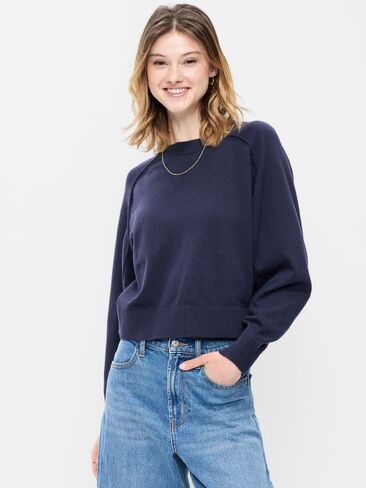 Old Navy SoSoft Lite Crew-Neck Cropped Sweater - Arctic Depth in Saudi Arabia