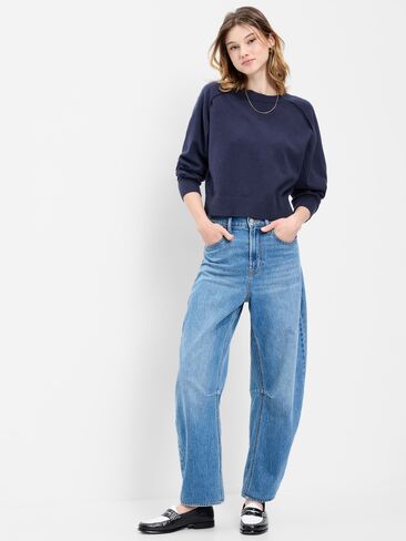 Old Navy SoSoft Lite Crew-Neck Cropped Sweater - Arctic Depth in Saudi Arabia