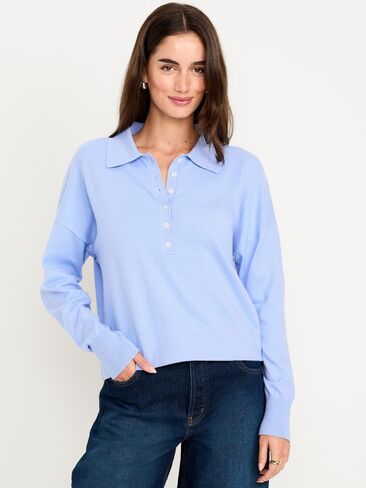 Old Navy SoSoft Lite Cropped Polo - Flax Flower in Saudi Arabia