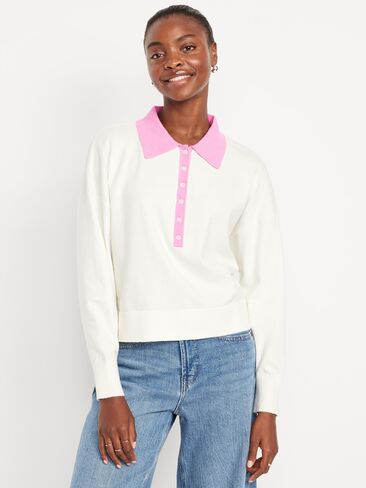 Old Navy SoSoft Lite Cropped Polo - Sea Salt in Saudi Arabia