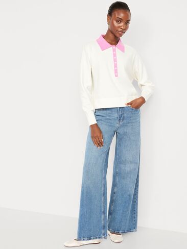 Old Navy SoSoft Lite Cropped Polo - Sea Salt in Saudi Arabia