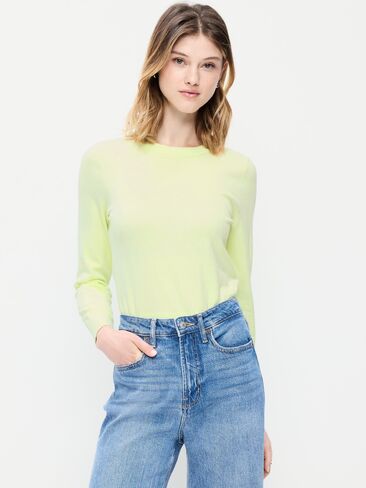 Old Navy SoSoft Lite Crew-Neck Sweater - Lime Meringue in Saudi Arabia