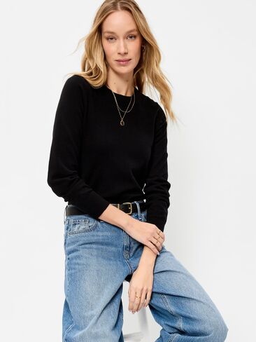 Old Navy SoSoft Lite Crew-Neck Sweater - Black Jack in Saudi Arabia