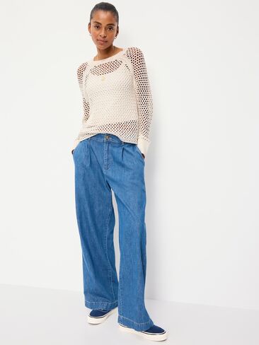Old Navy Seaside Cotton Open-Knit Raglan Sweater - Sea Salt in Saudi Arabia