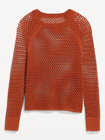 Old Navy Seaside Cotton Open-Knit Raglan Sweater - RUSSET MOON in Saudi Arabia