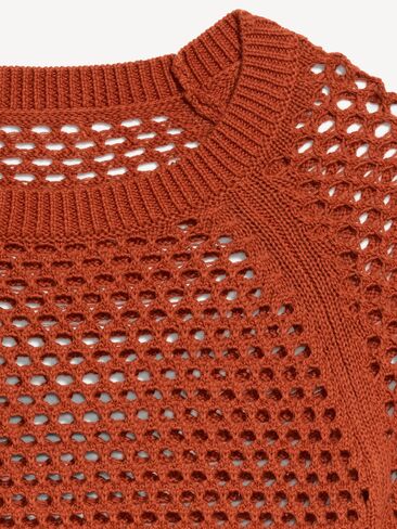Old Navy Seaside Cotton Open-Knit Raglan Sweater - RUSSET MOON in Saudi Arabia